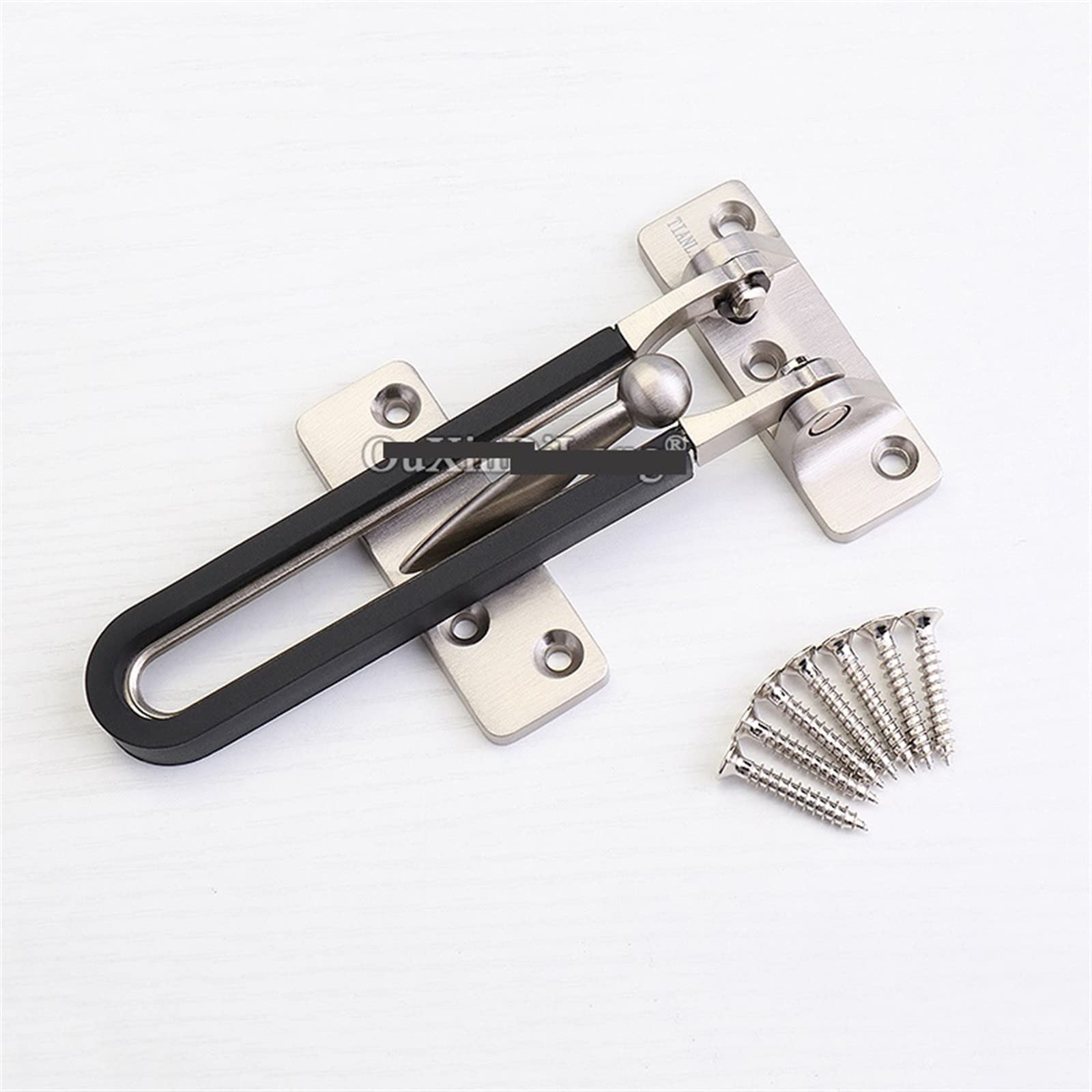 SFJSFIMQ Chain Lock 1PCS Solid Zinc Alloy Anti-Theft Door Clasp Home Hotel Door Chain Lock Rubber Mute Security Door Guard Latch(Nero)