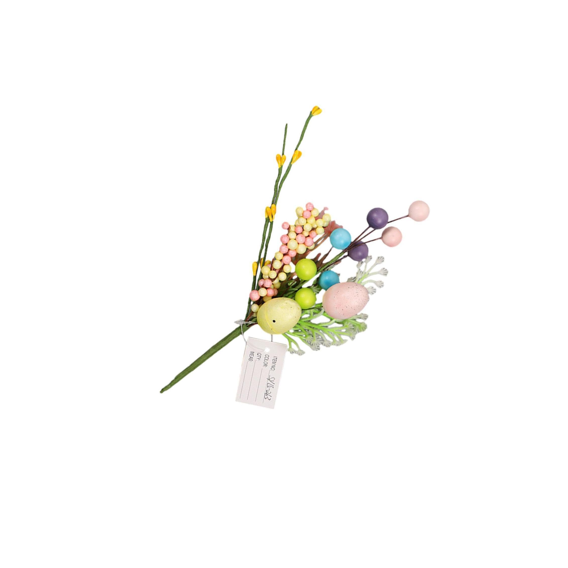 TWISAXC Artificial Easter Stems Flower Arrangement Cheerful Holiday Atmosphere Artificial Easter Egg Picks Are Made Of Plastic With Bright Colors Egg Picks, Style D