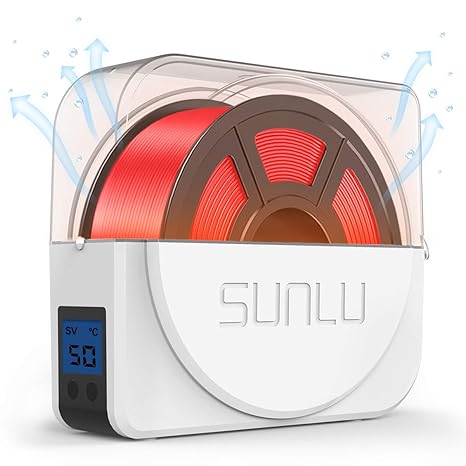 review SUNLU Filament Dryer Box with Fan for 3D Printer Filament, Upgraded Filament Dehydrator Storage Box for 3D Filament 1.75 2.85 3.00mm, Keeping Filament Dry During 3D Printing, S1 Plus, White