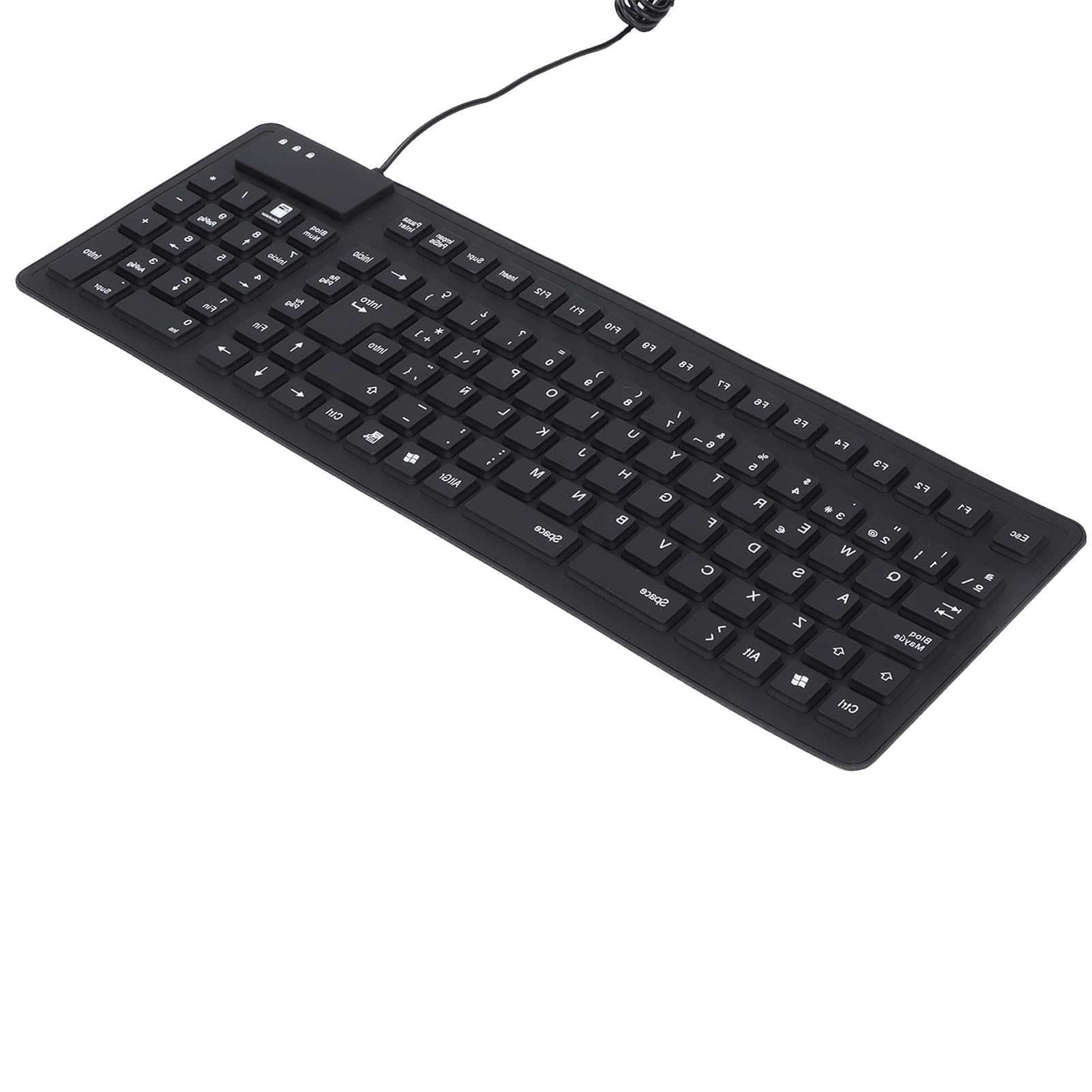 Cocoarm Tastiera Pieghevole in Silicone, Materiale Morbido, USB Spagnola Cablata a 108 Tasti, Portatile per Viaggi e Uso Domestico