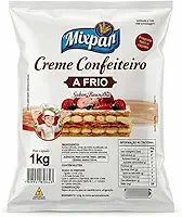 Creme Confeiteiro a Frio Mixpan 1kg Sabor Baunilha Pronto Para Recheios e Coberturas Profissional