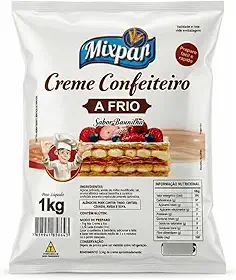 Creme Confeiteiro a Frio Mixpan 1kg Sabor Baunilha Pronto Para Recheios e Coberturas Profissional