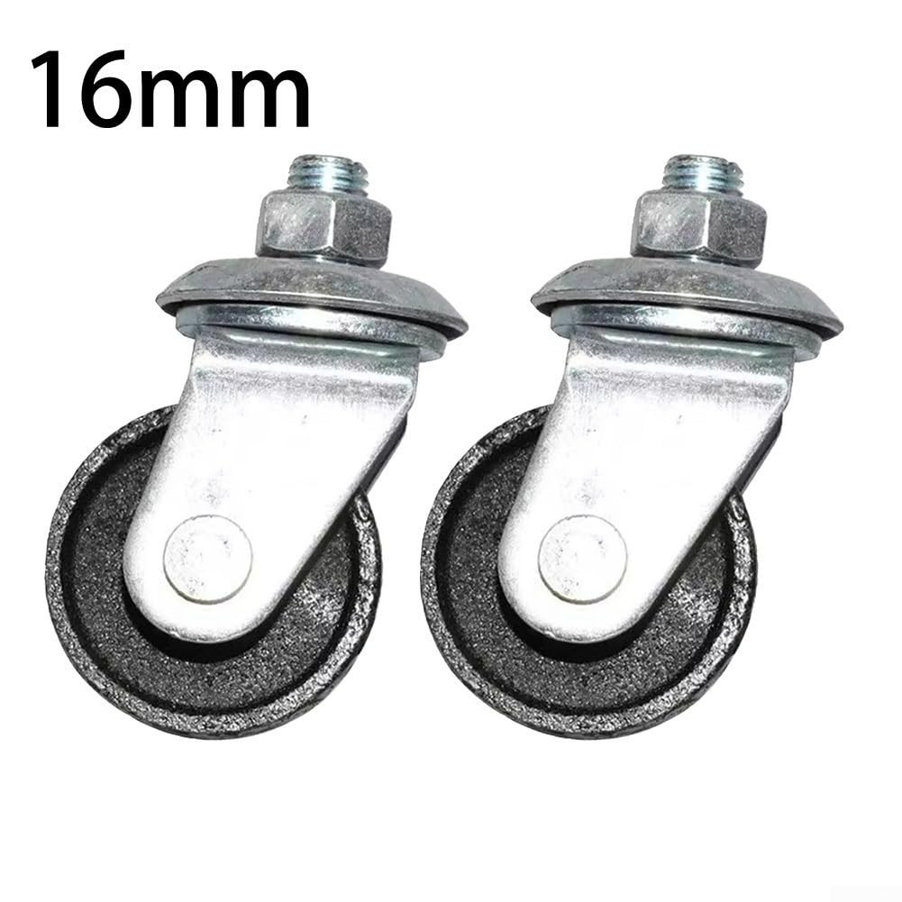 HpLive 2 ruedas giratorias para gato hidráulico, ruedas giratorias horizontales de metal, 12 mm, 3 toneladas, 16 mm, 4 toneladas (16 mm)