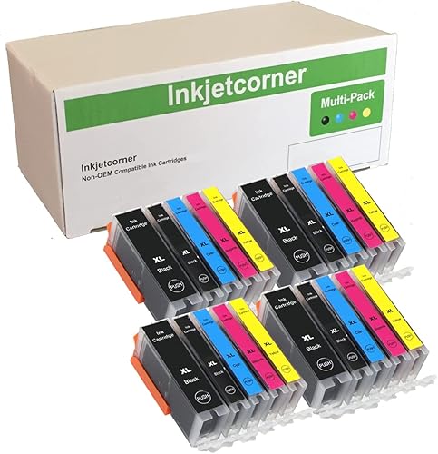 Inkjetcorner Cartuchos de tinta compatibles de repuesto para uso con impresora MX920 iX6820 MG5620 MG6620 MG5622 MG6600 iP7220 (4 grandes negras 4