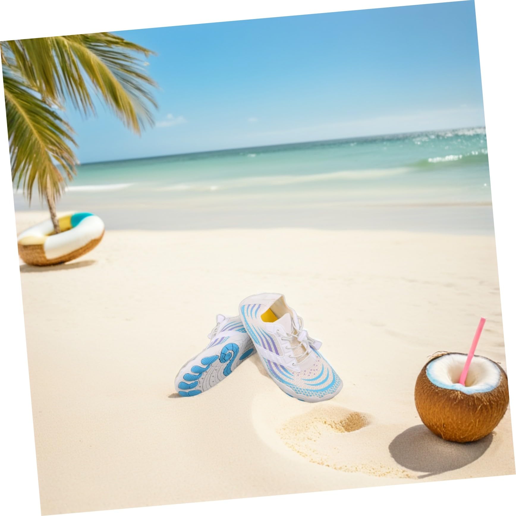 Wasserschuhe für Damen Schnelltrocknende Schwimmschuhe mit Rutschfester Sohle für Pool Strand und Wasseraktivitäten Flexibel und Atmungsaktiv