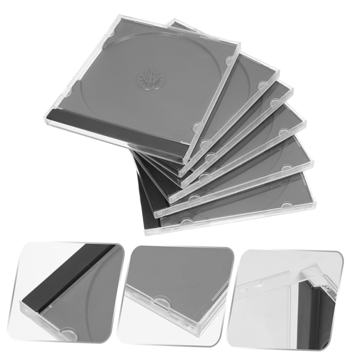 Yardenfun Custodia Trasparente e Facile da Identificare in Plastica per CD e Dvd 10 Pezzi Impilabile per L'organizzazione lo Storage Domestico