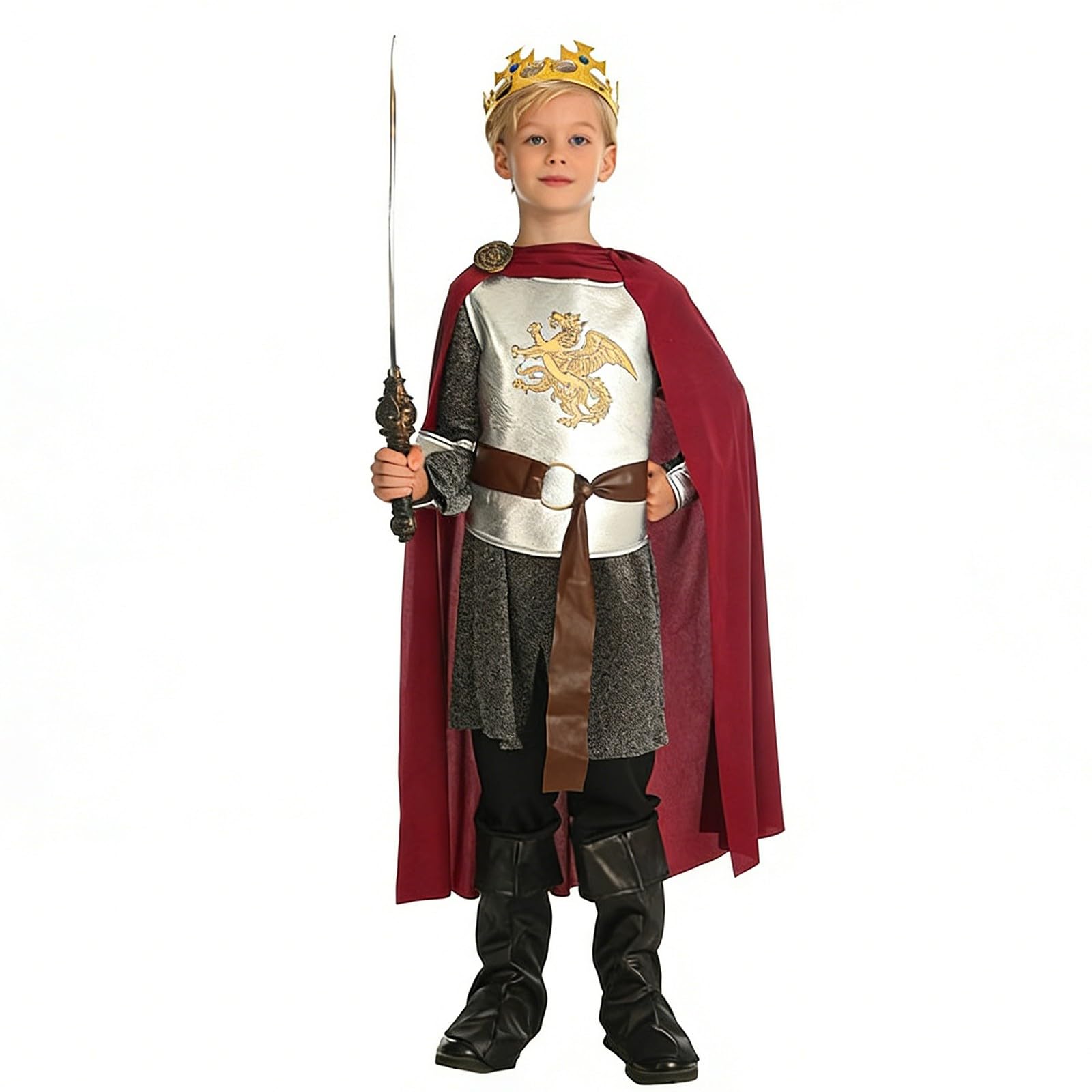Faschingskostüme Kinder Junge König Kostüm Mittelalterliches Fancy Dress Outfit Mit Langem Umhang Und Zepter Für Kinder Hochwertiges Verkleidungsset Für Fasching Und Rollenspiel Kinderkostüme Mädchen