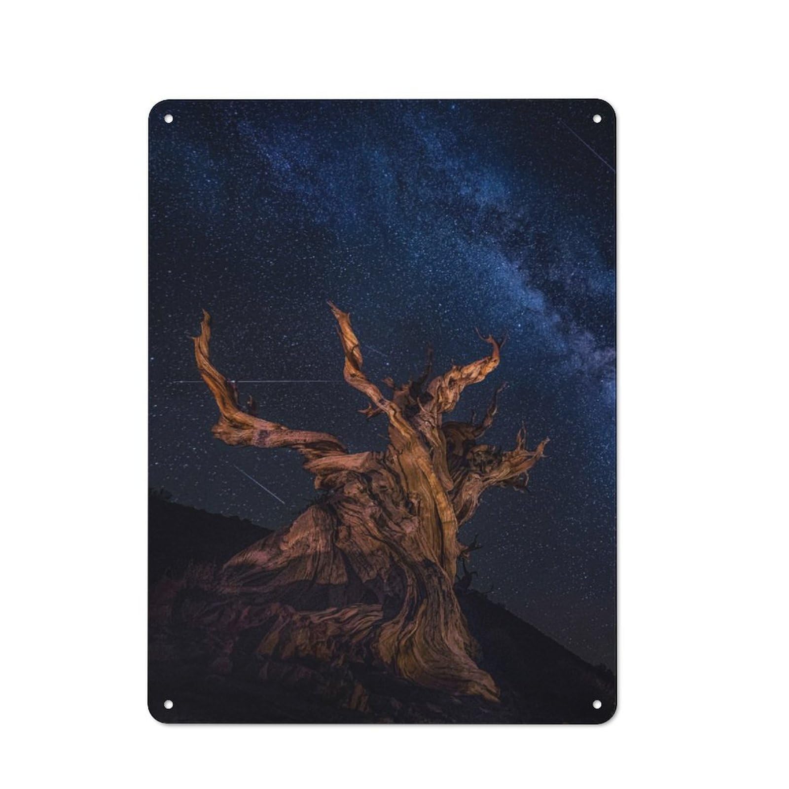 Junmoney Shooting Stars Night Rustic Tin Wall Plaque 40X30cm For Guest Room Or Hallway, For Garage, Workshop And Man Cave Decoration