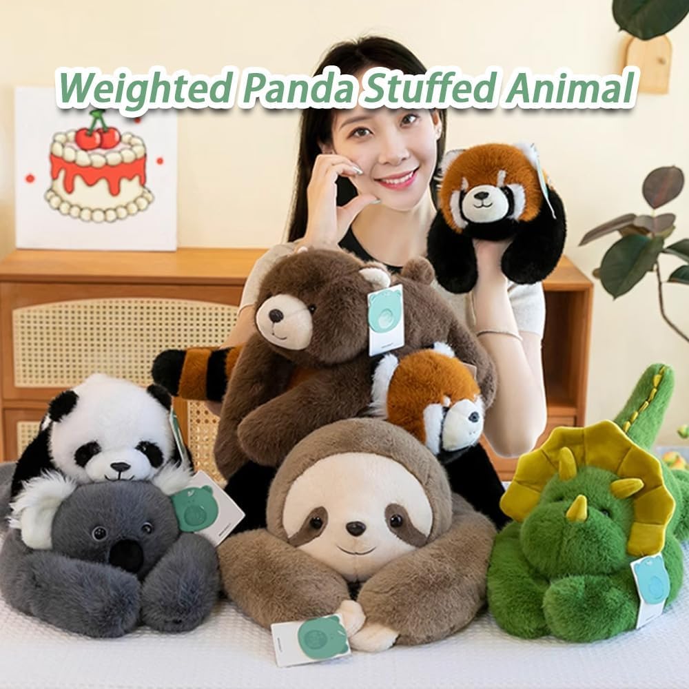 Weighted Stuffed Animal for Kids & Adults,The Panda Weighted Animal Plush,Hugging Pillow for Anxiety Relief&Sleep Support, Sloth Panda Koala Dinosaur Cuddly Toy (dinosaur,65cm)