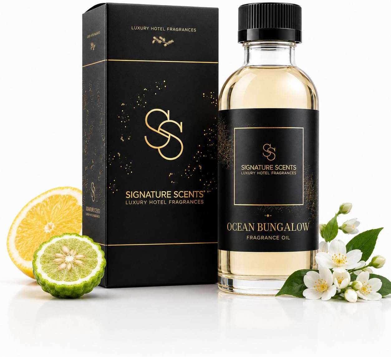 Signature Scents Ocean Bungalow Hotel Diffuser Oil, 120 mL | Notes of Lemon, Bergamot and Jasmine, for Compatible Cold-air diffusers