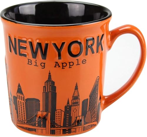 Miniatura 2 de Tazas de cerámica jumbo New York Big Apple City Skyline - 12oz (amarillo)
