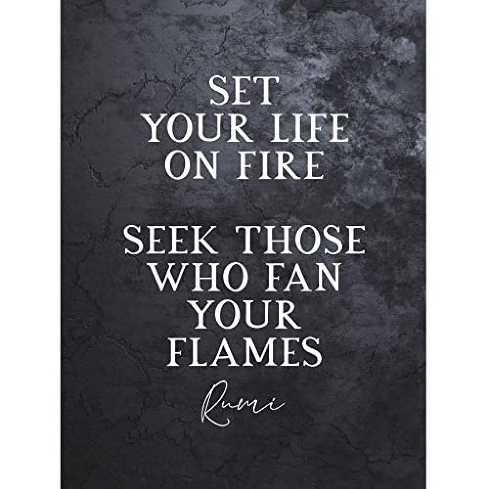 Artery8 Slate Quote Rumi Life Fire Flames Unframed Wall Art Print Poster Home Decor Premium