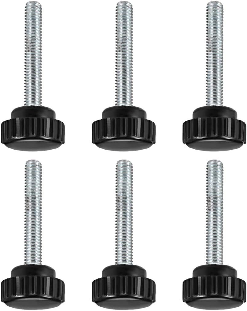 Boxonly Knurled Thumb Screw for Saw Drill Press Lathe and Routing Jigs Packaging Machinery Printing Equipment Clamping Knobs Grip Threaded Hand Bolt Knobs M6 x 40mm 6pcs