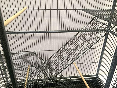 Mcage 70 Inch Extra Large Chew-Proof Wrought Iron 4-Levels Tight 1/2-Inch Bar Spacing For Ferret Chinchilla Sugar Glider Home Cage With Removable Stand On Wheels thumb #8