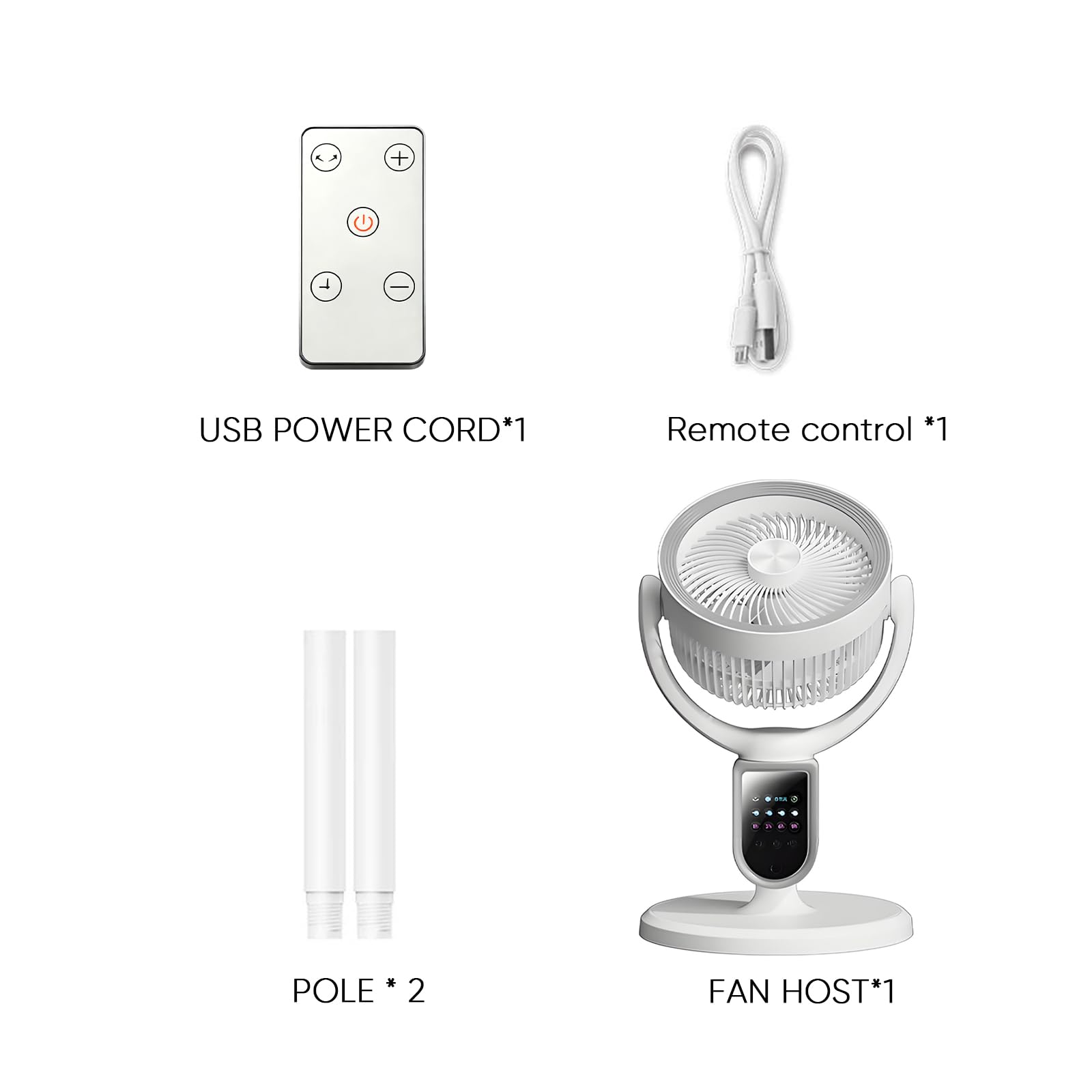 Standventilator, Ventilator leise 20 dB mit Fernbedienung,30m Wurfweite,Luftzirkulator 90° und 140° Oszillation,Fan mit Fernbedienung und Kühlung,3 in 1 höhenverstellbar, 4 Modi/4 Stufen/Timer (A)