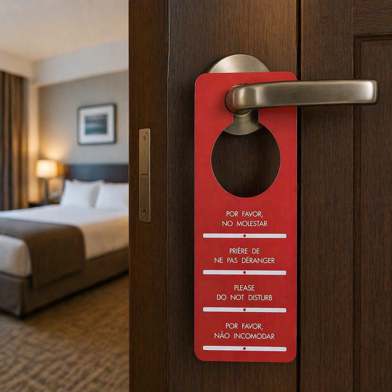 100 Carteles de NO MOLESTAR para Hoteles | Carteles de Doble Cara con Mensajes "Por Favor No Molestar" y "Por Favor Arreglen la Habitación" | Ideal para Hoteles, Apartamentos, Casas Rurales