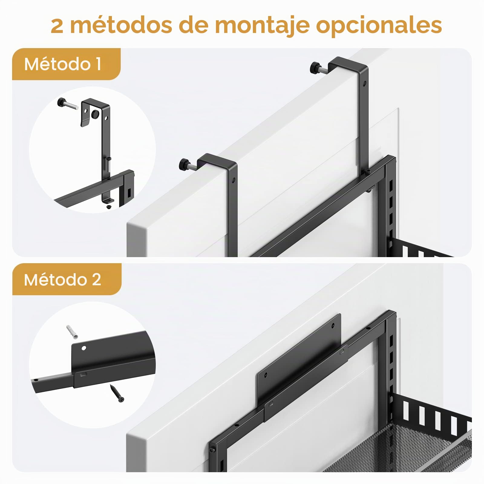POKIPO Organizador de despensa sobre la puerta, estante grande de almacenamiento de 6 niveles montado en la pared, cestas colgantes ajustables de metal resistente para despensa, dormitorio, baño, sala