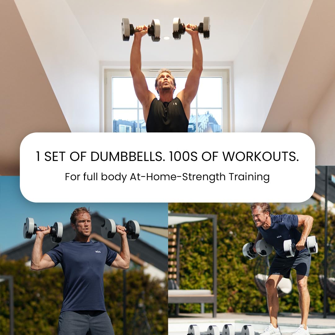 580 Adjustable Dumbbells, 5-80 lb, Set of 2 Free Weights | 5 lb Increments, Instant Twist-handle Adjustment, Knurled Aluminum handles, Replace 16 Pairs of Dumbbells, Trays included