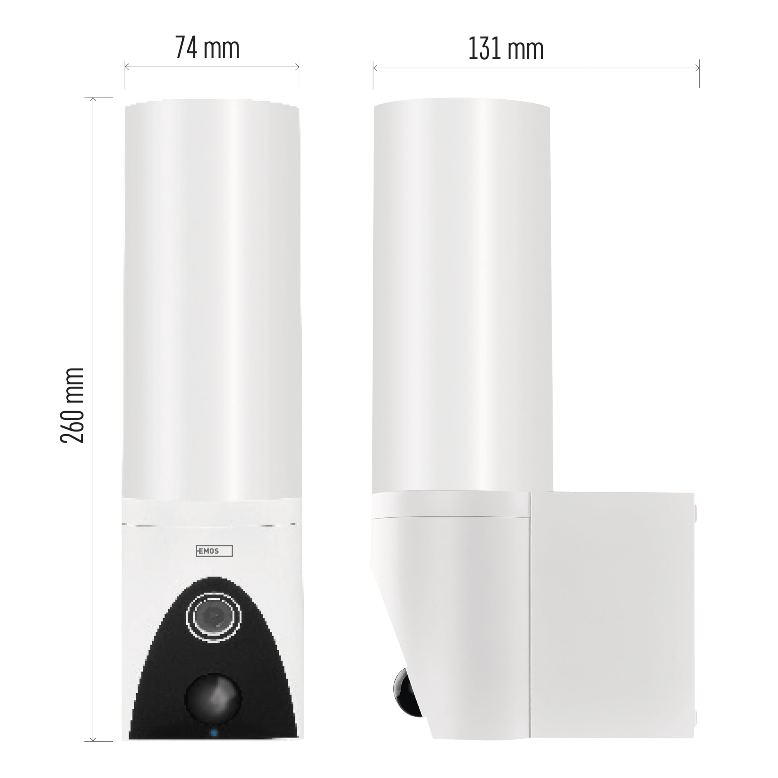 EMOS GoSmart kamera do monitoringu Smart Home Outdoor ze światłem – obracająca się o 3 MP kamera IP z aplikacją – noktowizor i syrena – kompatybilna z Google Assistant i Alexa – wodoszczelna, biała