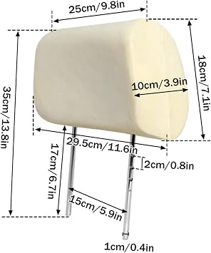 150mm Hole Spacing Headrest Replacement Cushion, High-Density Foam Ergonomic Neck Support Pillow for Office Chair Gaming Seat, One-Piece Durable Anti-Sag Insert