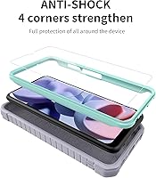 Vista 3 de DUOPAL Funda para Samsung Galaxy A03s 5G, protección de grado militar a prueba de golpes con protector de pantalla HD de vidrio templado y soporte