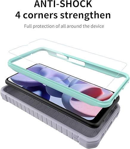 Miniatura 3 de DUOPAL Funda para Samsung Galaxy A03s 5G, protección de grado militar a prueba de golpes con protector de pantalla HD de vidrio templado y soporte