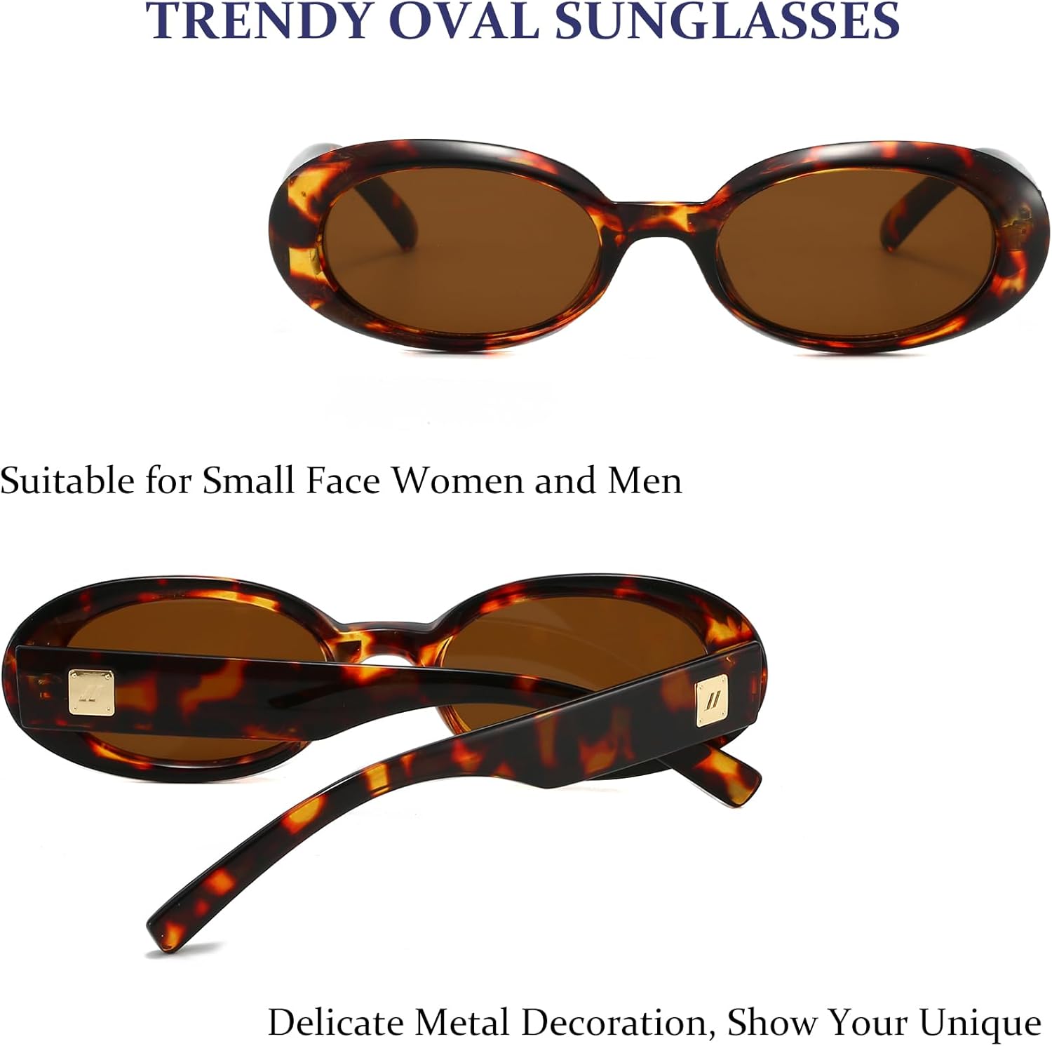 Retro Oval Sunglasses for Women 90s Classic Shades Vintage Fashion Womens Sun Glasses - Image 5