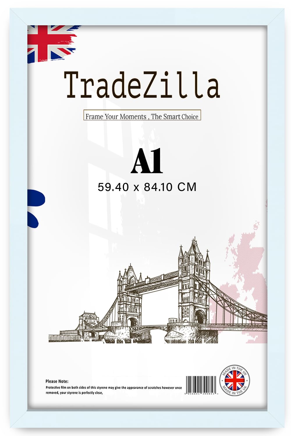 TradeZilla | Eton Wood Picture Frame A1 (59.40 x 84.10 CM) Decorative Wall Décor for Poster Art Gallery, Home & Office, Durable MDF Wood Poster Frame with Sleek Finish [ White ]