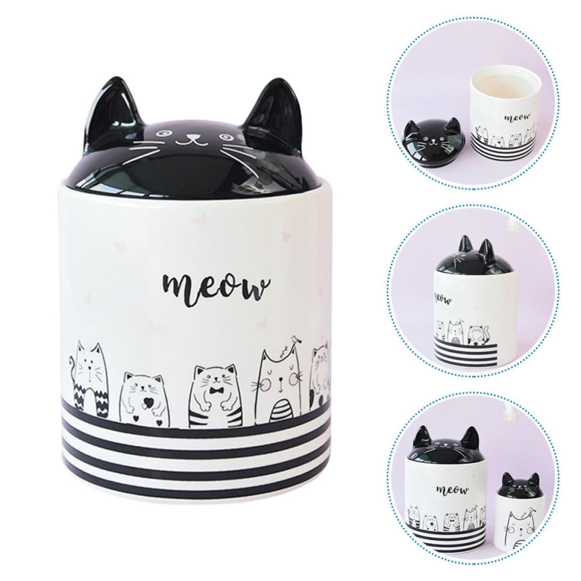 Barattolo in Ceramica a Forma di Gatto, per Tè e Caramelle
