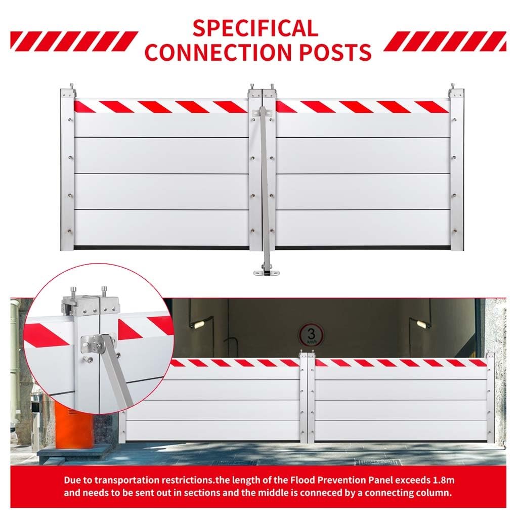 Barreras Universales Modulares Aluminio Reutilizable Presas Temporales Deflectores para Entradas(W,100 * 20cm)