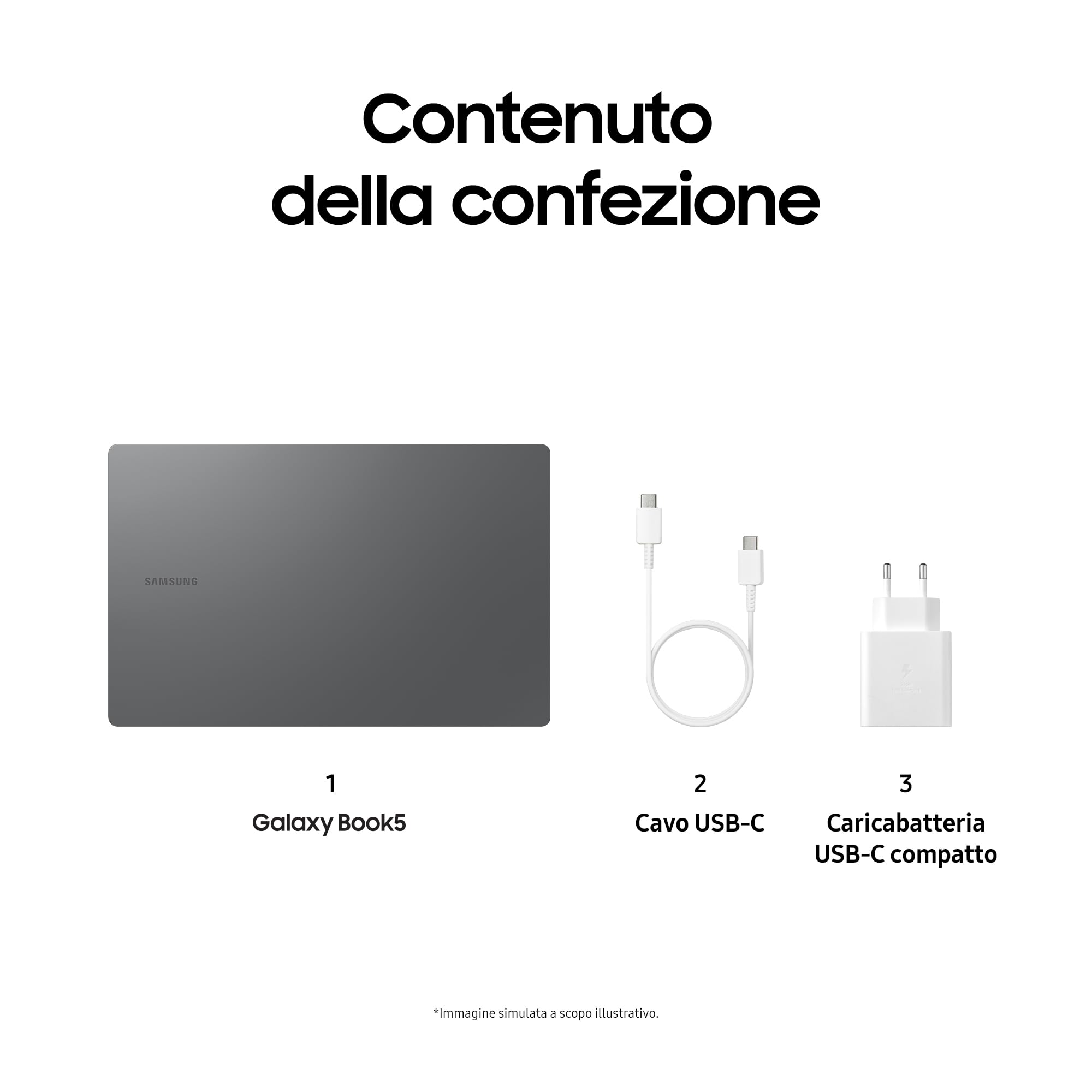 Samsung Galaxy Book5 15.6" Laptop AI, Processore Intel Core Ultra 7 255U, 16GB RAM DDR5X, 1TB, Display Full HD, Windows 11 Home, Gray [Versione Italiana]