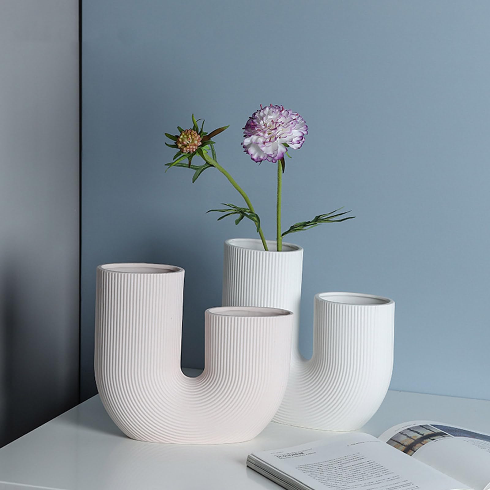 Molde de silicona con forma de U, diseño de flores, resina de yeso, moldes para velas perfumadas, decoración de bodas, jarrón en forma de U, molde de silicona
