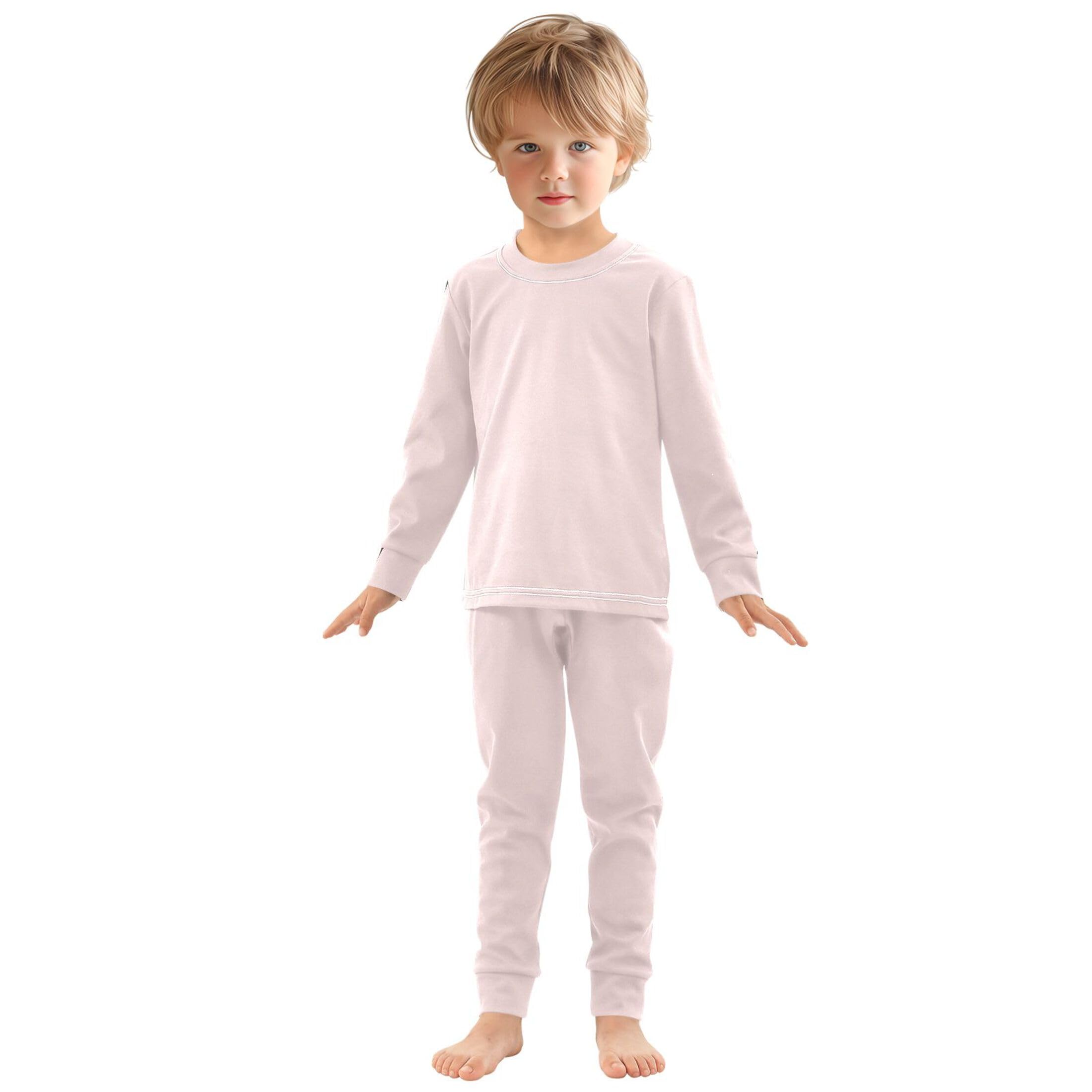 Misty Rose Long Sleeve Pajamas Set Sleepwear Jammies 2pcs Set Pjs Misty Rose