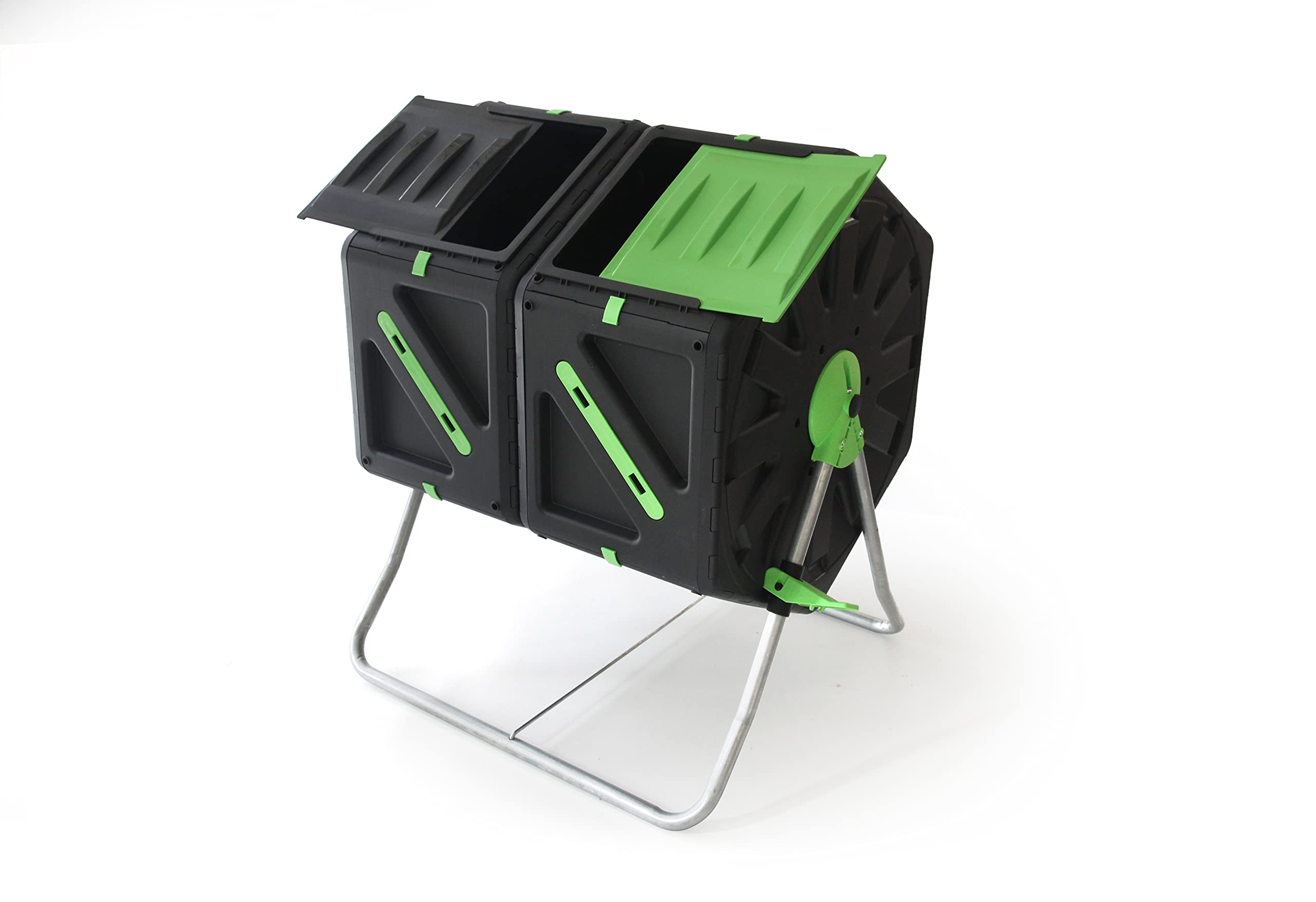 PALMAT - Compostador de Doble cámara Heavy Duty 140 L - Producción Humus Natural, para Jardín, Resistente Intemperie (2 x 70L o 2 x 18.5 Galón)