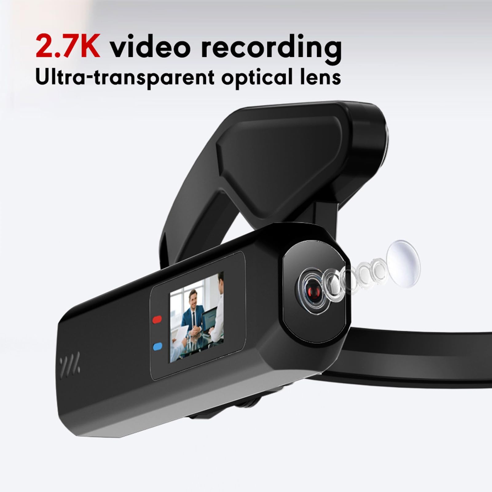 Cuifati 2,7K 30fps Kopfkamera, 12MP Tragbarer Video-Camcorder 110° Weitwinkel, Anti-Shake-Körperkamera, Vlog-Kamera für Radsport, APP-Fotoübertragung