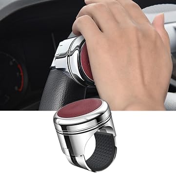 Car Steering Wheel Spinner Knob for Ford Edge Escort Escape Fiesta, Non-Slip Power Handle Steering Wheel Spinner, Steering Wheel Booster Knob for Effortless Driving, B Red