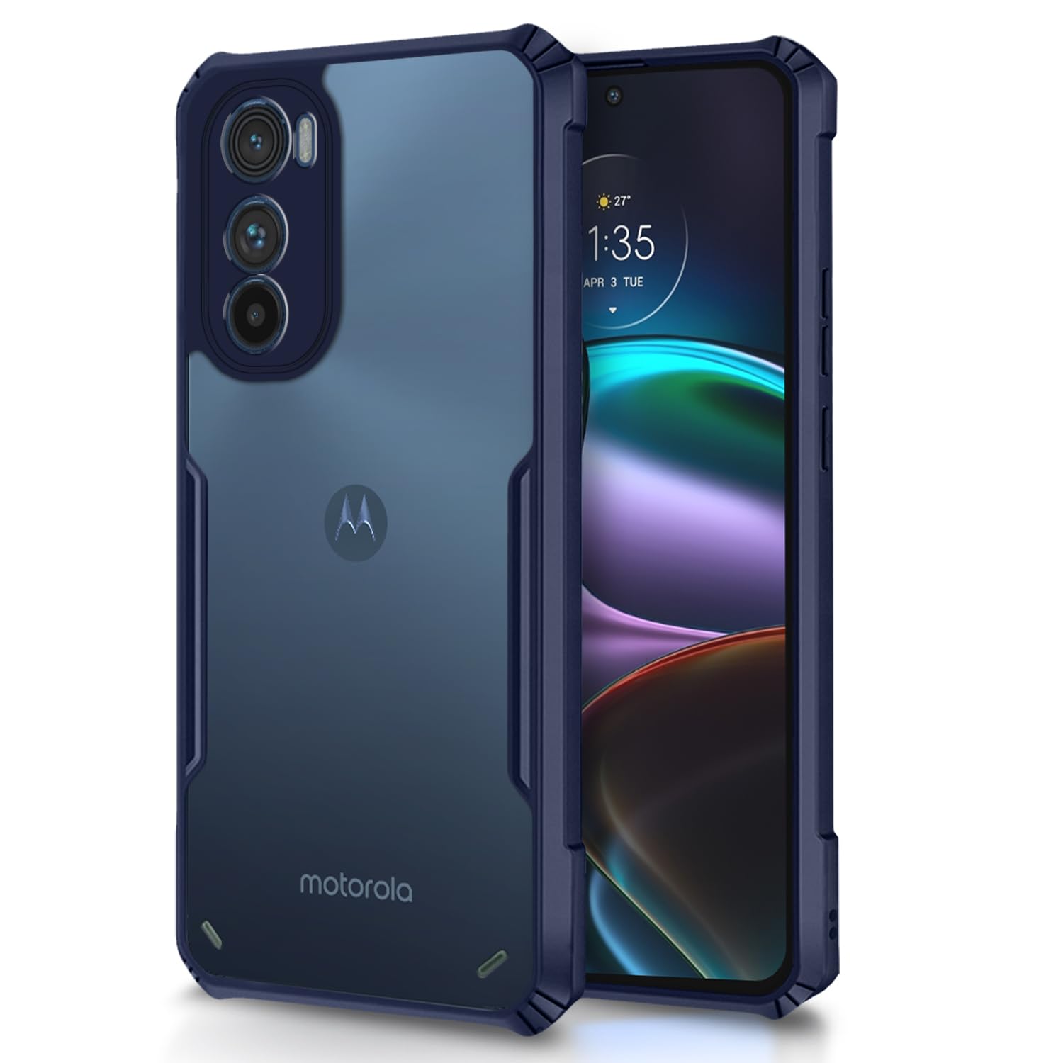 Pikkme Moto Edge 30 Back Cover | Crystal Clear Transparent Back | Ultra Hybrid | Full Camera Protection | Raised Edge | Bumper Back Case (Blue) (B0CHVQM5ZF) Amazon Price History, Amazon Price Tracker