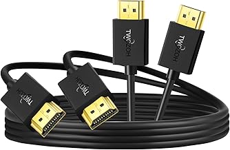 Twozoh Slim HDMI Cable 1M 2 Pack, Ultra Thin & Extreme Flexible HDMI Lead Support 4K@60Hz/2160P/1080P