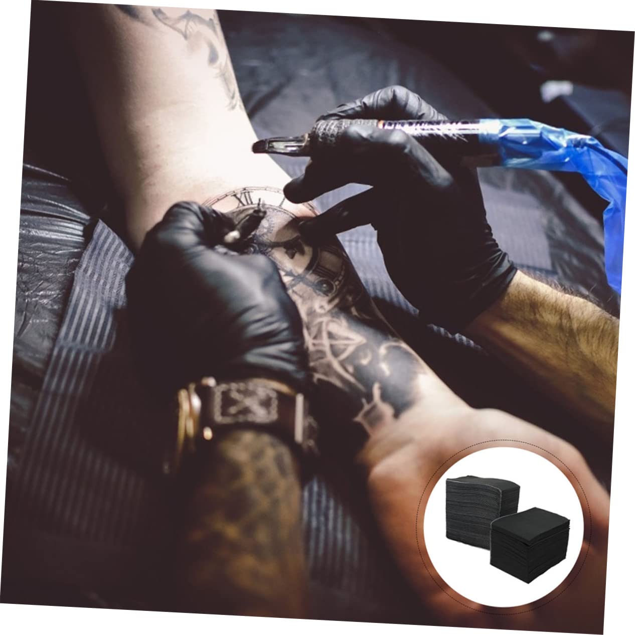 Tovaglia per Tavolo Nail Art Monouso Nera in Carta 125 Pezzi | Salone e Ufficio, Assorbe Polvere e Acqua, Morbida e Inodore, Pratica per Postazione Estetica