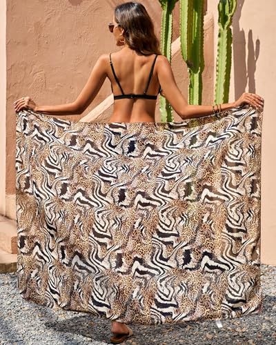 Image of Eicolorte Womens Beach Cover Up Chiffon Sheer Bikini Beach Swimsuit Coverup Sarong Pareo Wraps for Women