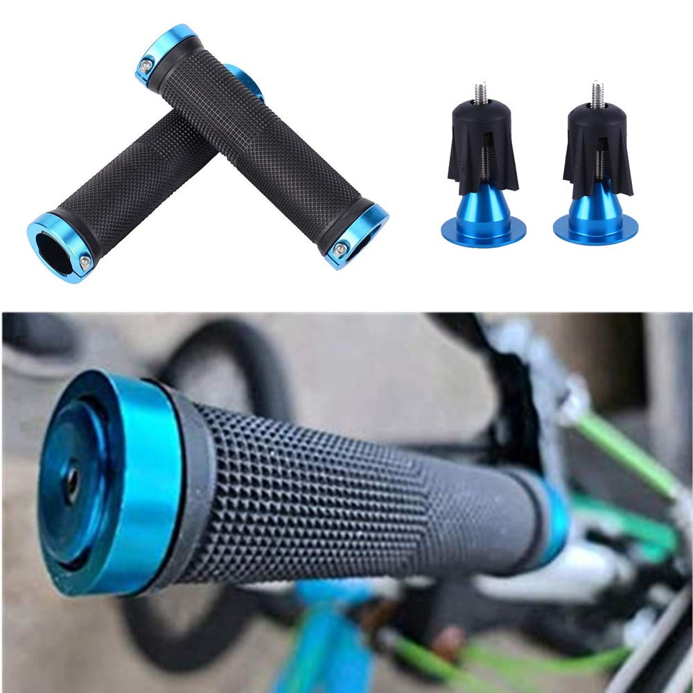 Poignées De Guidon De Vélo En Caoutchouc Antidérapant Avec Verrou En Aluminium, Poignée De Guidon De Vélo Pour Vélo De Montagne, De Route, VTT, BMX Pliable Avec Bouchons De Guidon De Vélo