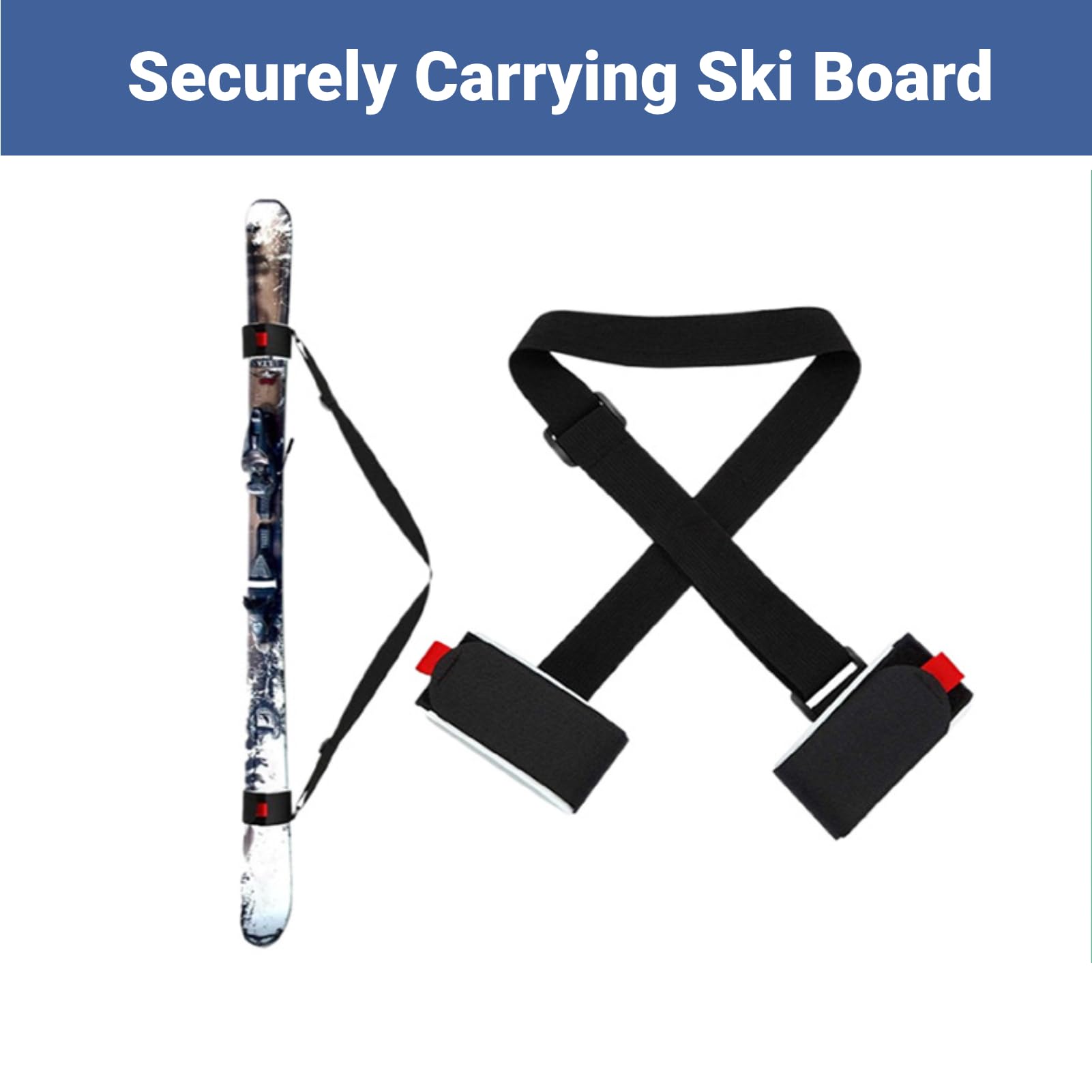 2 Stuks Ski Boot Strap, Verstelbaar Riem Skischoenen Ski Carrier Strap voor het Dragen van Ski Accessoires voor Volwassenen Tieners Snowboarden Buitenactiviteiten in de Winter