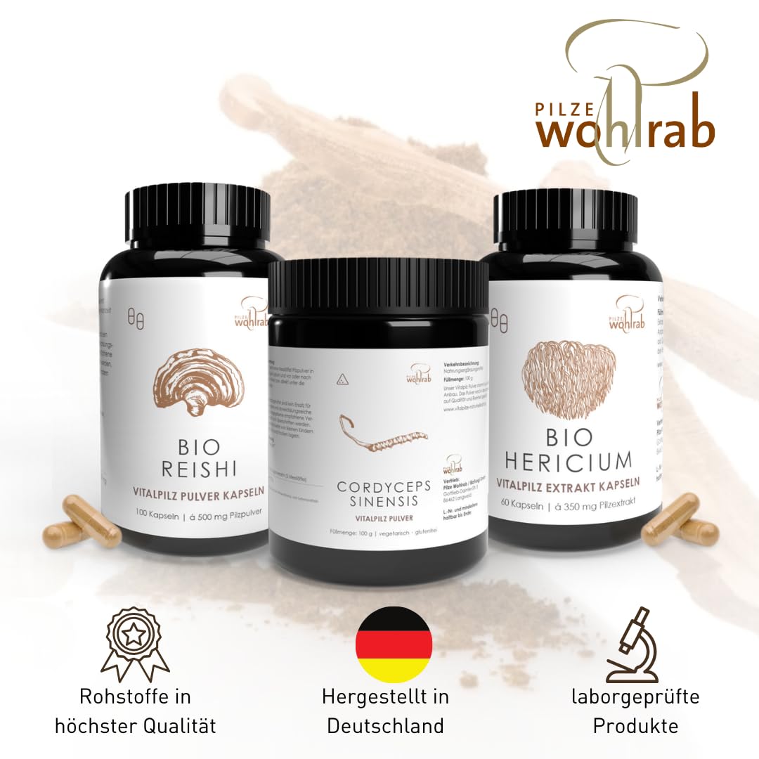 Bio Tremella Extrakt Kapseln, 240 Kapseln à 350 mg Tremella Pilz Extrakt je Kapsel. Mit Acerola Vitamin C, Vitalpilze Extrakt - 1 Dose - Nahrungsergänzungsmittel
