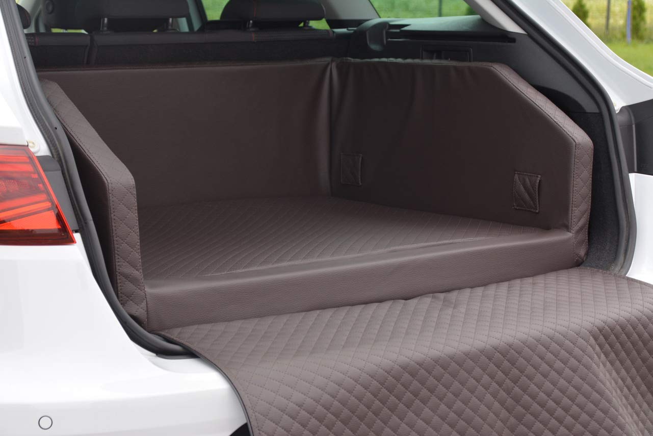 BETTEX comfort & style Autohundebett aus Kunstleder Autoschondecke Kofferraumbox Hundebett Hundebox (100x90, schwarz)