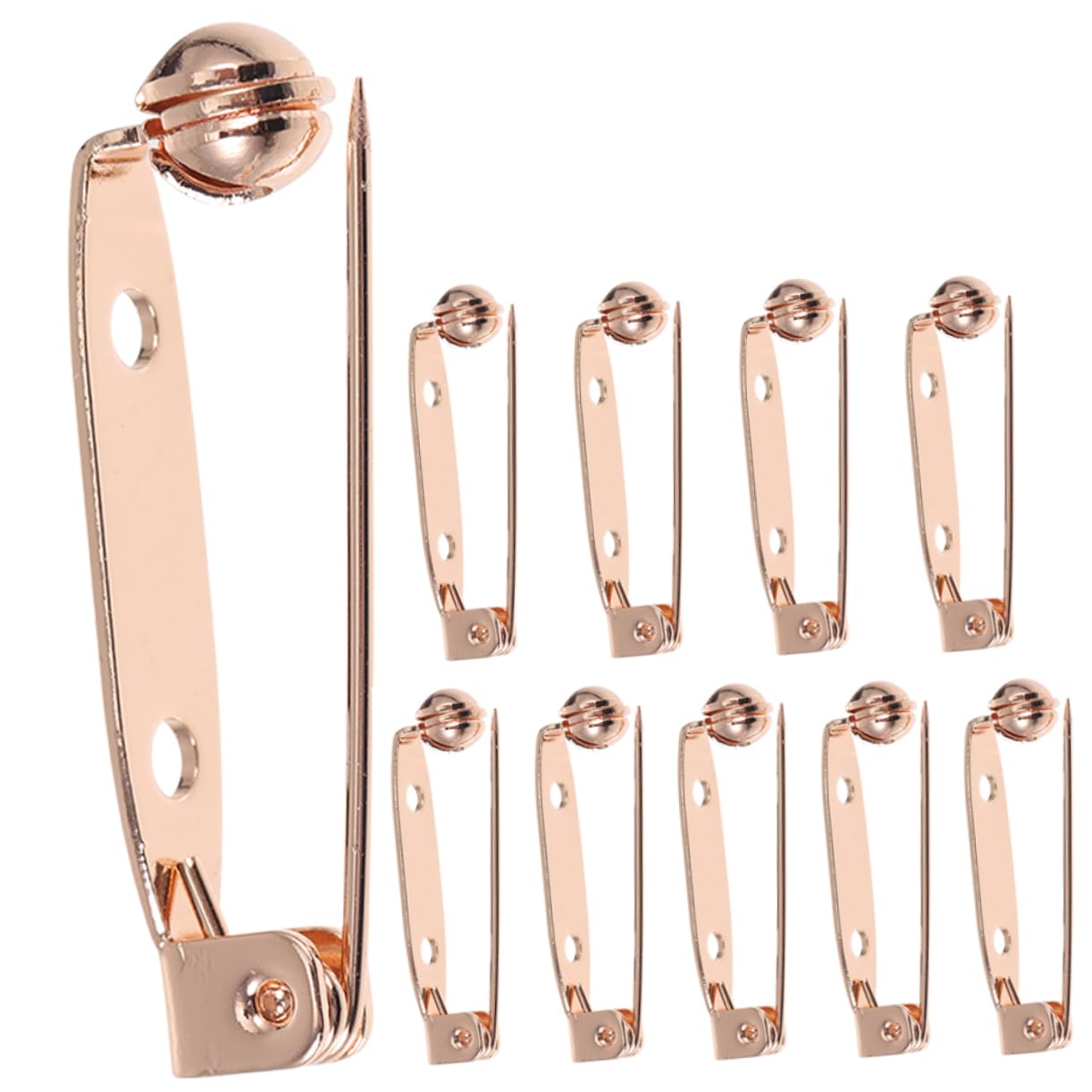 Healeved 10Pcs Back Clasp Brooch Pins Secure Bar Pins for DIY Crafts Flat Design for Easy Attachment to Clothing for Brooch Making and Accessories