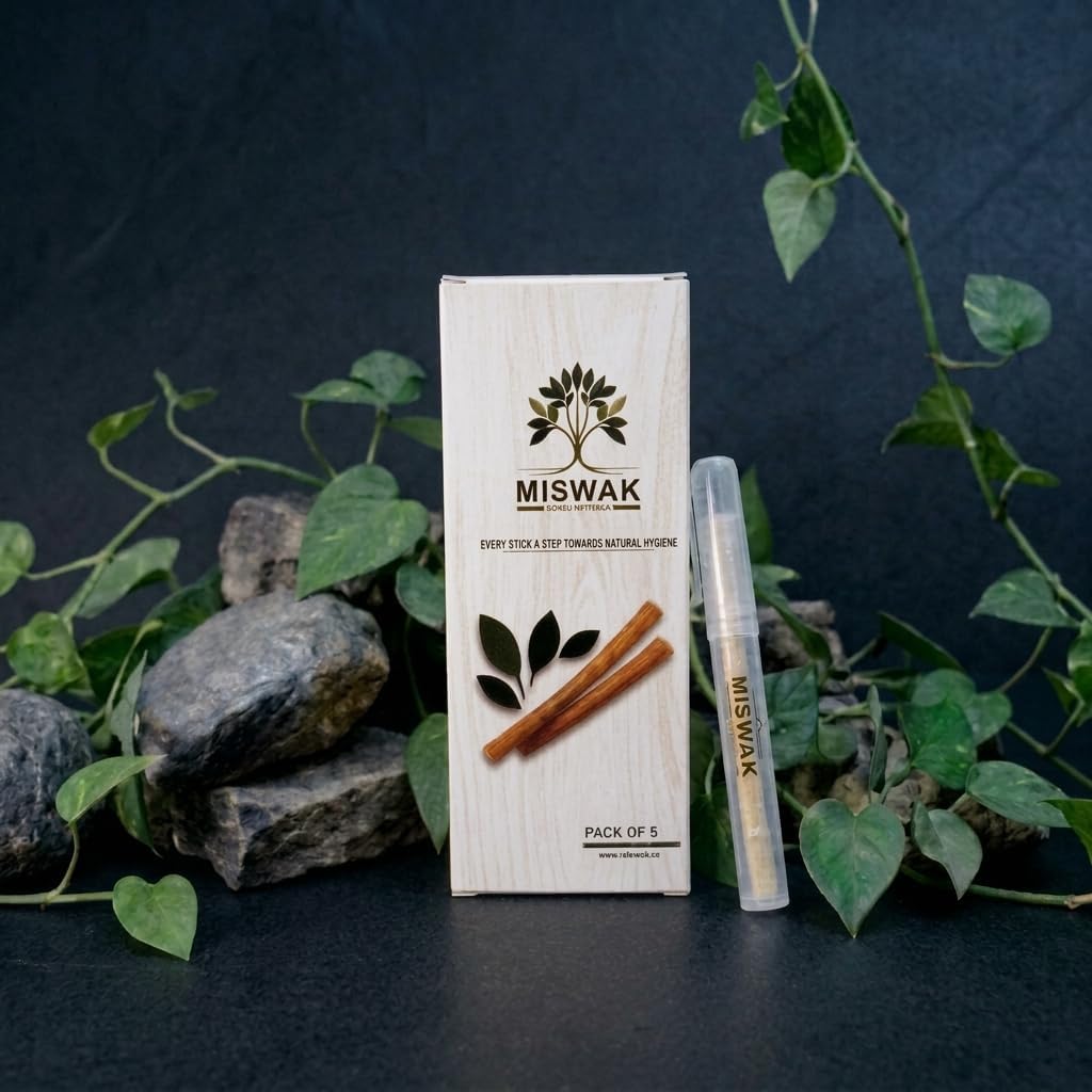 Sticks – Pack of 5 Natural Toothbrush | Peelu Wood Siwak/Sewak Sticks | Teeth Whitening, Fresh Breath & Gum Strengthening | Vacuum Sealed | Eco-Friendly