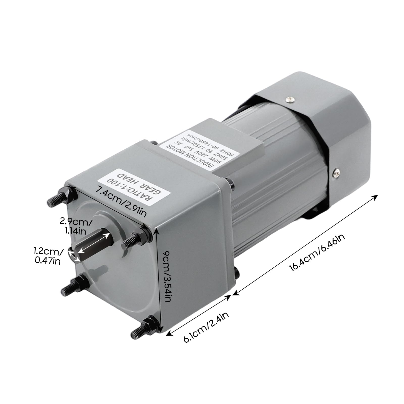 Kit de motores de engranaje de 90 W 100 K con regulador de velocidad, alto par de 220 V CA, motor eléctrico con función de inversión, motor de transmisión ajustable con engranaje reductor