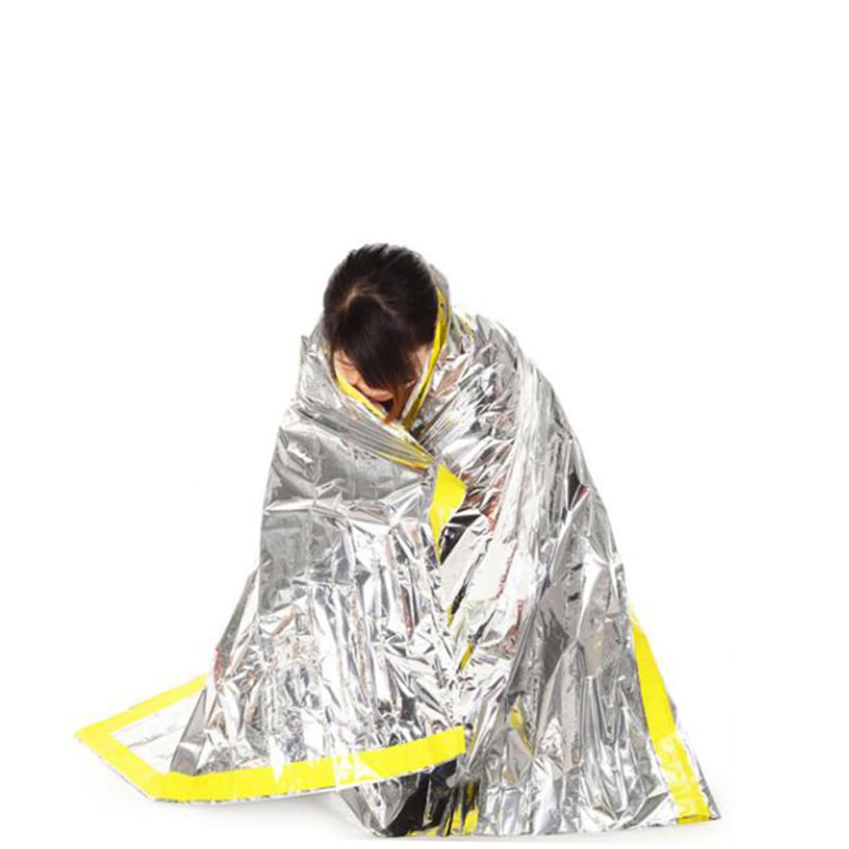 Mipcase Outdoor Portable Emergency Silver Foil Thermal Blanket for Aid and Survival Compact Reusable for Hiking and Outdoor Adventures Silver and Yellow