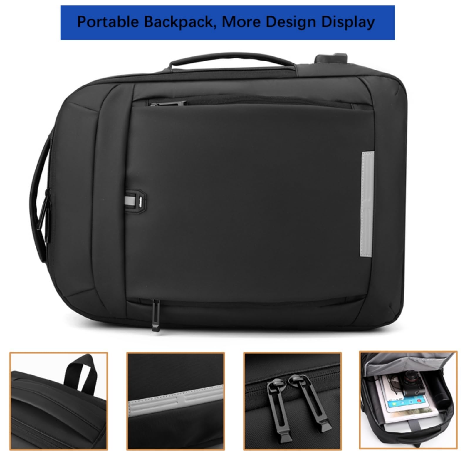 Mochila escolar Zaino per Laptop Aziendali, Multifunzionale Impermeabile Notebook con Porta di Ricarica, Borsa da Libro Scuola E Viaggio degli Uomini