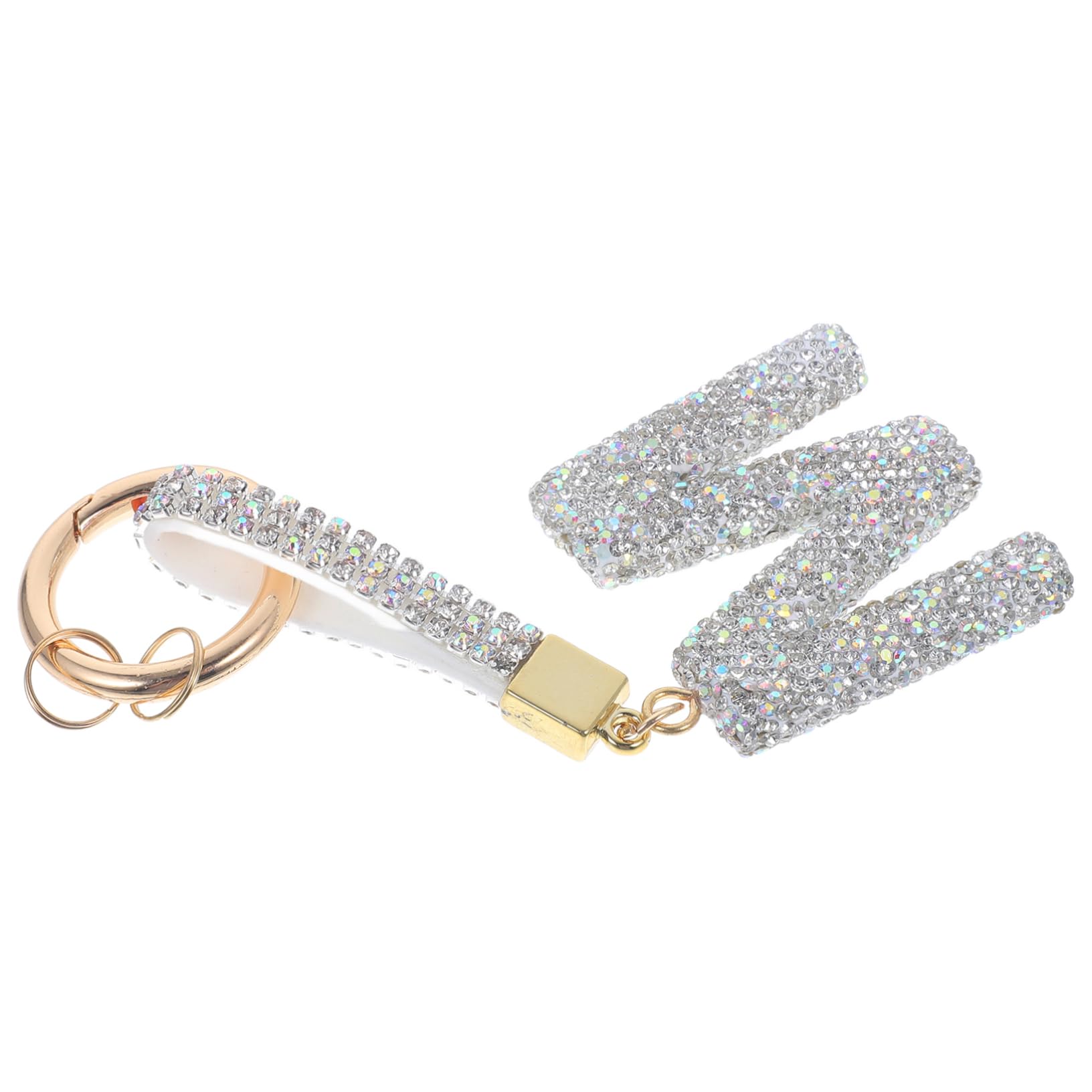 VALICLUD 5stücke Rhinestone Buchstaben Schlüsselanhänger Alphabet Schlüsselring Für Frauen Dekorativer Schlüsselbund Stylisches Taschenzubehör Leicht Und Tragbar Glänzendes Design